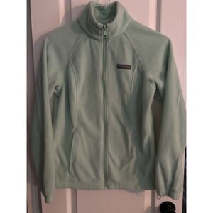 Mint‎ Green Columbia, Full Zip Fleece Size Small Zip Pockets (2420)